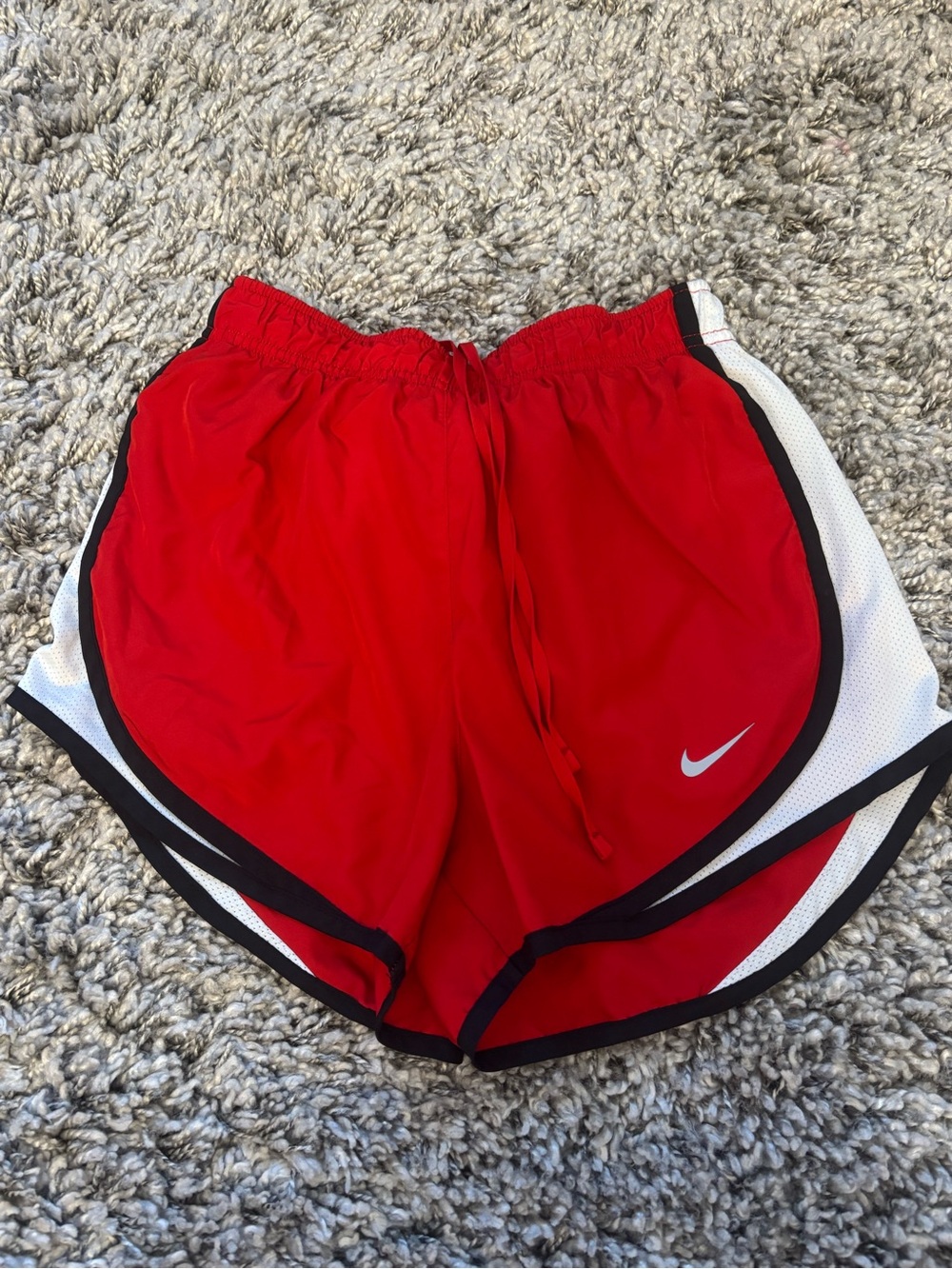 Nike Red and White Women's Athletic Running Shorts